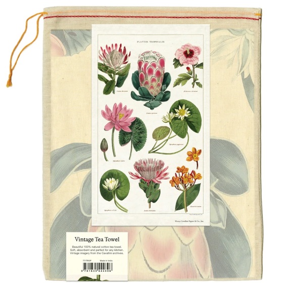 Cavallini & Co. Other - Cavallini & Co. Vintage Tea Towel - Tropical Plants Pattern BRAND NEW NWT